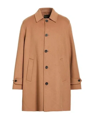 Breras Milano Man Coat Camel Size Xl Wool, Polyester In Brown