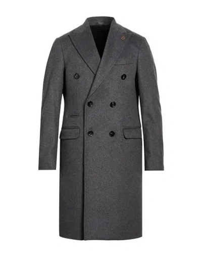 Breras Milano Man Coat Charcoal Size 38 Wool, Polyamide, Cashmere In Gray