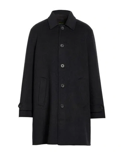 Breras Milano Man Coat Charcoal Size Xl Wool, Polyester In Black