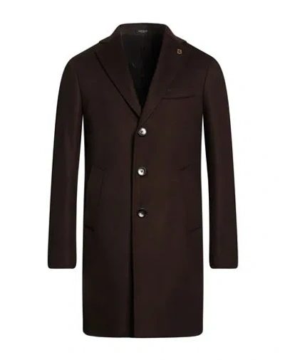 Breras Milano Man Coat Chocolate Brown Size 38 Wool, Polyamide, Cashmere In Brown