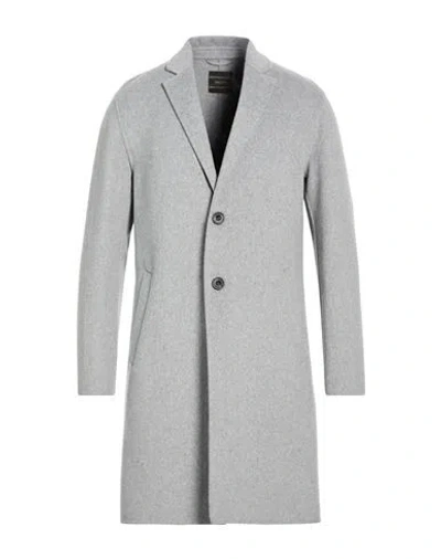 Breras Milano Man Coat Grey Size L Wool, Polyester In Gray