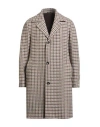 Breras Milano Man Coat Khaki Size 42 Virgin Wool In Sand