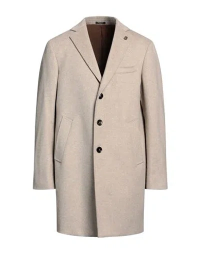Breras Milano Man Coat Khaki Size 44 Wool, Polyamide, Cashmere In Beige