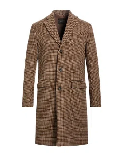 Breras Milano Man Coat Light Brown Size M Wool, Polyester In Beige