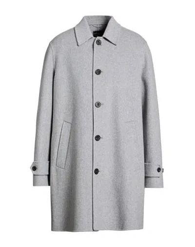 Breras Milano Man Coat Light Grey Size Xl Wool, Polyester In Gray
