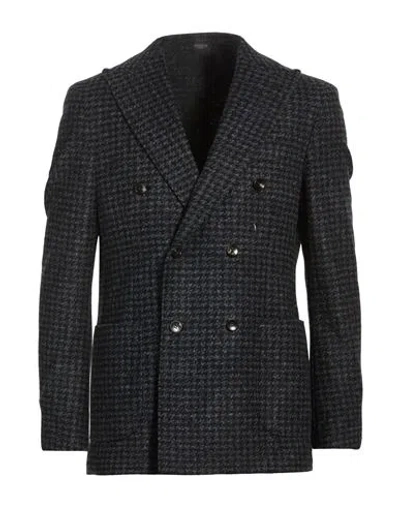 Breras Milano Man Coat Midnight Blue Size 42 Acrylic, Virgin Wool, Polyester
