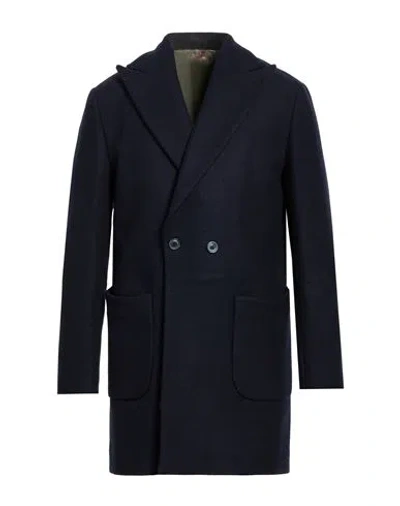 Breras Milano Man Coat Midnight Blue Size 46 Wool, Polyester