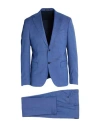 Breras Milano Man Suit Blue Size 42 Polyester, Viscose, Wool, Elastane In Blue