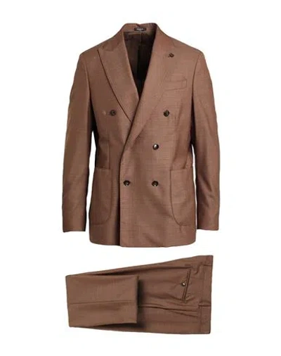Breras Milano Man Suit Brown Size 42 Wool