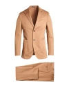 Breras Milano Man Suit Camel Size 40 Cotton, Elastane In Neutral