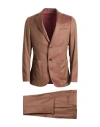 Breras Milano Man Suit Camel Size 44 Virgin Wool In Brown