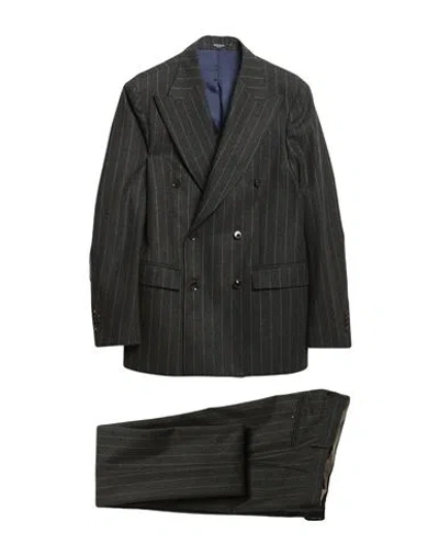 Breras Milano Man Suit Charcoal Size 34 Virgin Wool, Polyamide In Gray