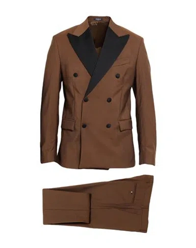 Breras Milano Man Suit Chocolate Brown Size 36 Virgin Wool