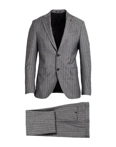 Breras Milano Man Suit Grey Size 40 Virgin Wool, Viscose, Polyester, Elastane In Gray
