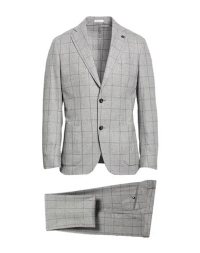 Breras Milano Man Suit Grey Size 42 Wool, Virgin Wool, Elastane In Gray