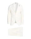 Breras Milano Man Suit Ivory Size 46 Virgin Wool, Silk, Linen In White
