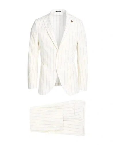 Breras Milano Man Suit Ivory Size 46 Virgin Wool, Silk, Linen In White