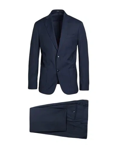 Breras Milano Man Suit Navy Size 42 Polyester, Viscose, Elastane In Blue
