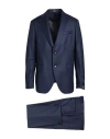 Breras Milano Man Suit Navy Size 44 Virgin Wool In Blue