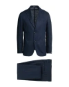 Breras Milano Man Suit Navy Size 46 Linen In Blue