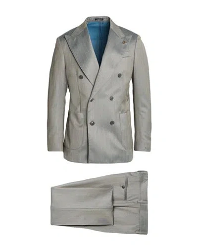 Breras Milano Man Suit Sage Green Size 48 Virgin Wool In Gray