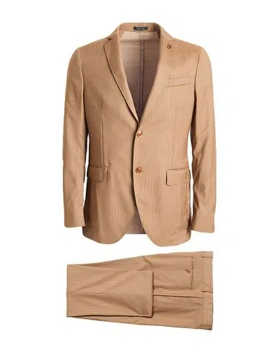 Breras Milano Man Suit Sand Size 40 Polyester, Viscose, Elastane In Brown