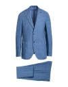 Breras Milano Man Suit Slate Blue Size 42 Linen