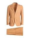 Breras Milano Man Suit Tan Size 42 Virgin Wool, Cotton, Silk In Brown