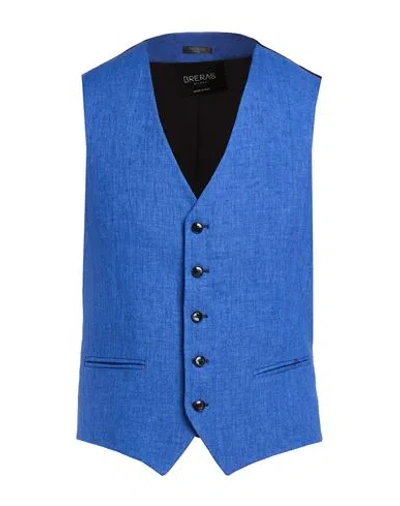 Breras Milano Man Tailored Vest Blue Size 42 Linen