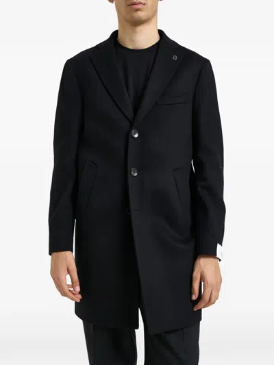 Breras Milano Single-breasted Notched-lapel Coat In Black