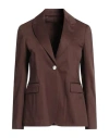 Breras Milano Woman Blazer Brown Size 6 Cotton, Elastane In Brown