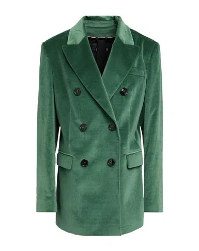 Breras Milano Woman Blazer Green Size 6 Cotton, Elastane