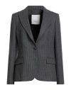 Breras Milano Woman Blazer Grey Size 8 Virgin Wool, Elastane In Gray