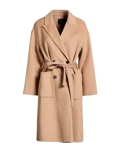 Breras Milano Woman Coat Camel Size L Wool, Polyester In Neutral