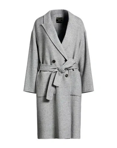 Breras Milano Woman Coat Grey Size L Wool, Polyester In Gray