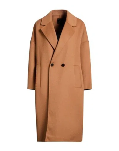Breras Milano Woman Coat Light Brown Size M Wool, Polyester
