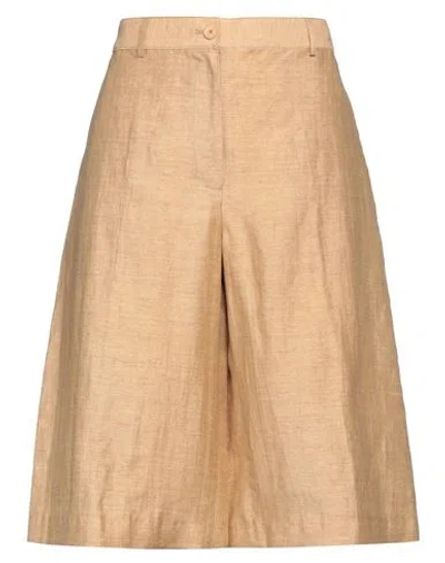 Breras Milano Woman Shorts & Bermuda Shorts Sand Size 8 Linen, Nylon In Beige