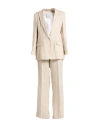 Breras Milano Woman Suit Beige Size 14 Linen In Pink