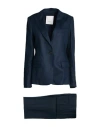 Breras Milano Woman Suit Navy Size 14 Linen In Blue