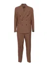 Breras Tailored Double-breasted Suit With Notch Lapel In Brown