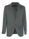 Breras Tailored Grey Blazer With Notch Lapel In Green
