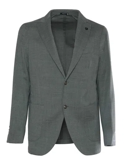 BRERAS TAILORED GREY BLAZER WITH NOTCH LAPEL