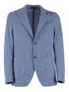 Breras Textured Blue Notch Blazer In Blue