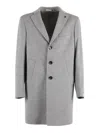 Breras Timeless Long Wool Coat With Tailored Fit In Gray