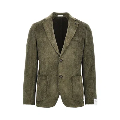 Breras 'venezia' Corduroy Single-breasted Jacket In Green