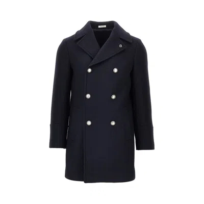 Breras Wool-blend Double-breasted Peacoat In Black