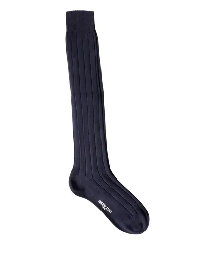 Bresciani Massimo Ribbed Socks In Blue