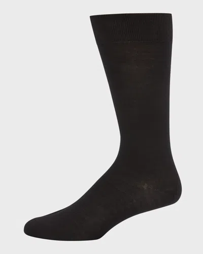 Bresciani Men's Knit Crew Socks In Black