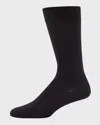 Bresciani Men's Knit Crew Socks In Blue Pattern