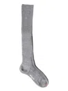 Bresciani Ribbed Wool Socks In Gray